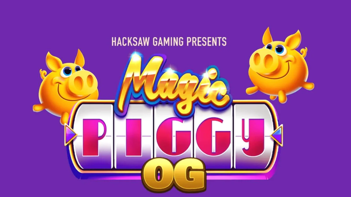 Interface do jogo Magic Piggy OG com porquinhos dourados e luzes de estúdio